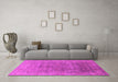 Machine Washable Oriental Pink Industrial Rug in a Living Room, wshurb1630pnk