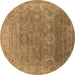 Round Oriental Brown Industrial Rug, urb1630brn