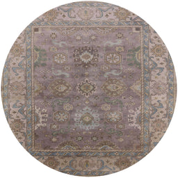 Round Machine Washable Industrial Modern Puce Purple Rug, wshurb1630