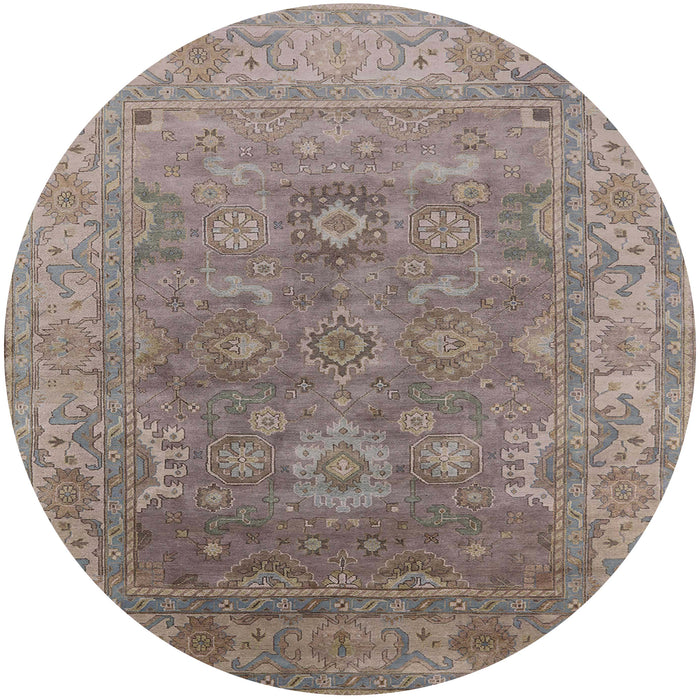 Round Machine Washable Industrial Modern Puce Purple Rug, wshurb1630