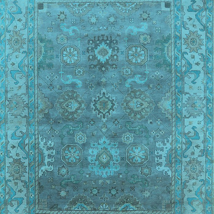 Machine Washable Oriental Light Blue Industrial Rug, wshurb1630lblu