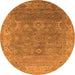 Round Oriental Orange Industrial Rug, urb1630org