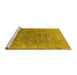 Sideview of Machine Washable Oriental Yellow Industrial Rug, wshurb1630yw