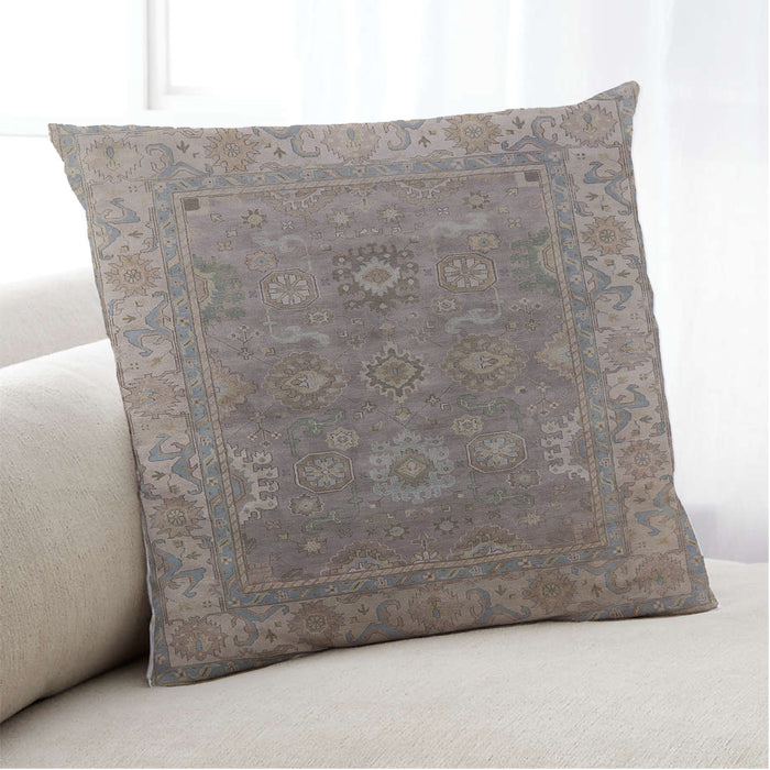 Lifestyle Image of Mid-Century Modern Urban Square Puce Purple Throw Pillow, 18 inch by 18 inch, pwurb1630