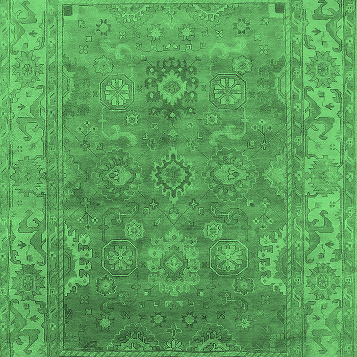 Machine Washable Oriental Emerald Green Industrial Area Rugs, wshurb1630emgrn