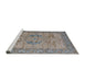 Sideview of Machine Washable Industrial Modern Sandstone Brown Rug, wshurb1631