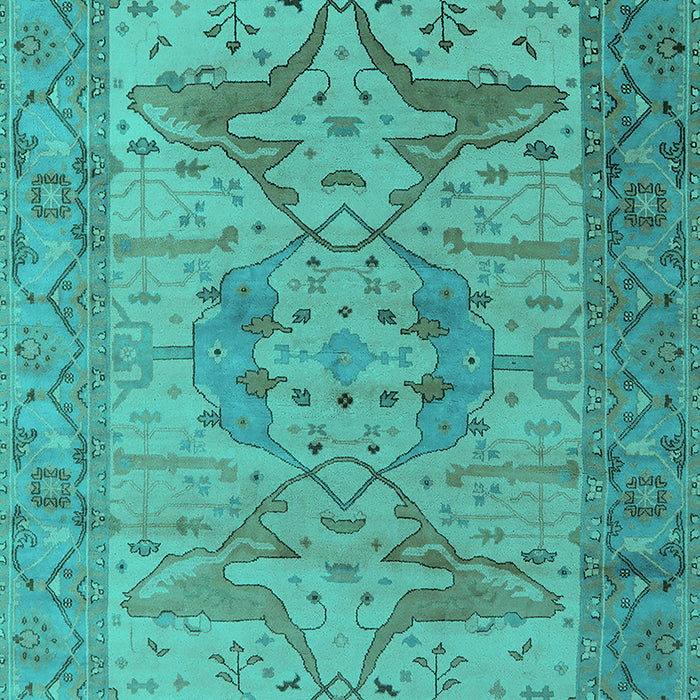 Machine Washable Oriental Turquoise Industrial Area Rugs, wshurb1631turq