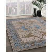 Mid-Century Modern Sandstone Brown Oriental Rug, urb1631