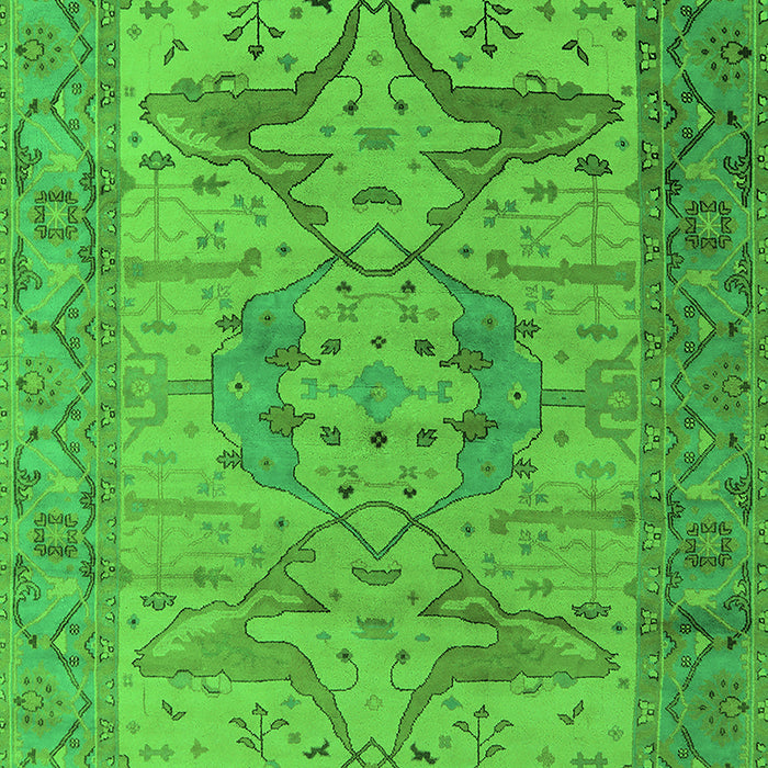 Machine Washable Oriental Green Industrial Area Rugs, wshurb1631grn