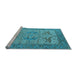 Sideview of Machine Washable Oriental Light Blue Industrial Rug, wshurb1631lblu