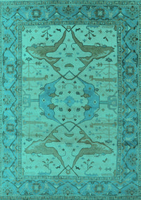 Oriental Turquoise Industrial Rug, urb1631turq