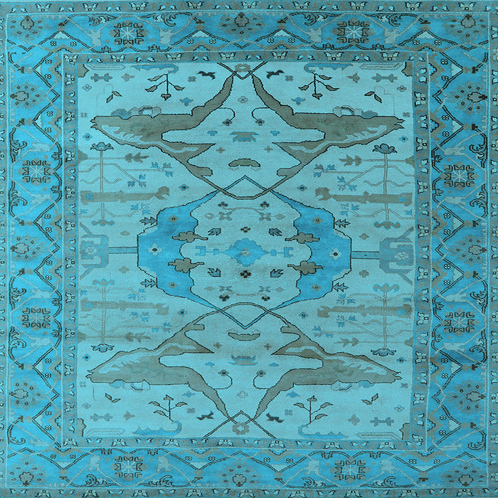 Square Oriental Light Blue Industrial Rug, urb1631lblu