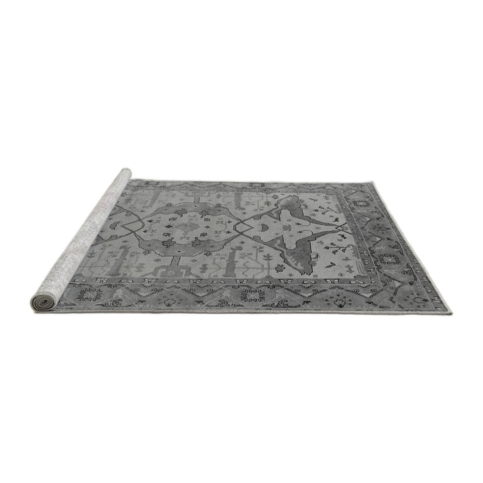Sideview of Machine Washable Oriental Gray Industrial Rug, wshurb1631gry