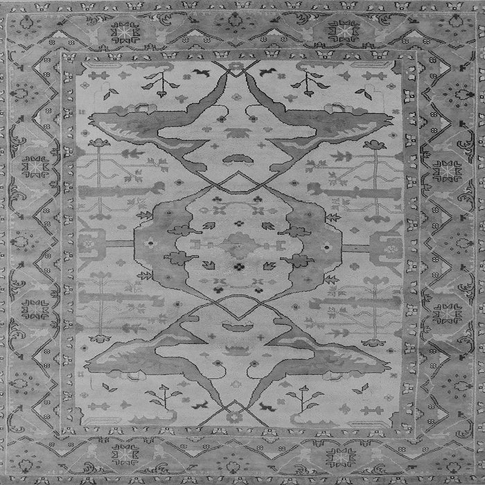 Square Machine Washable Oriental Gray Industrial Rug, wshurb1631gry