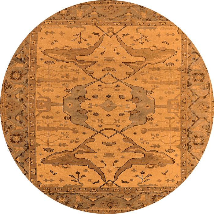 Round Oriental Orange Industrial Rug, urb1631org