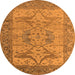 Round Oriental Orange Industrial Rug, urb1631org