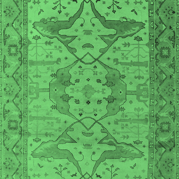 Machine Washable Oriental Emerald Green Industrial Area Rugs, wshurb1631emgrn