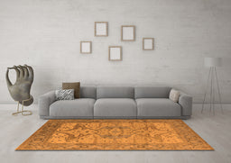 Machine Washable Oriental Orange Industrial Area Rugs in a Living Room, wshurb1631org