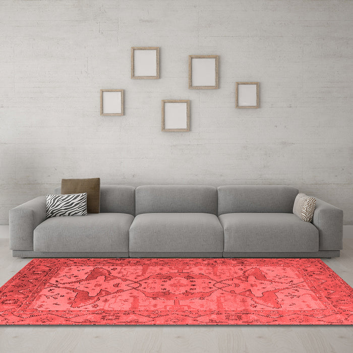 Industrial Red Washable Rugs