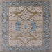 Square Mid-Century Modern Sandstone Brown Oriental Rug, urb1631