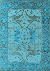 Oriental Light Blue Industrial Rug, urb1631lblu