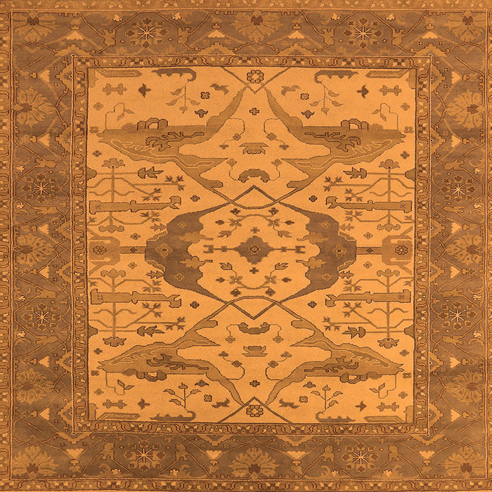 Square Oriental Orange Industrial Rug, urb1632org