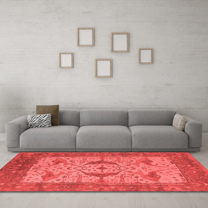 Industrial Red Washable Rugs