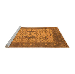 Sideview of Machine Washable Oriental Orange Industrial Area Rugs, wshurb1632org