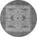 Round Oriental Gray Industrial Rug, urb1632gry