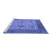 Sideview of Machine Washable Oriental Blue Industrial Rug, wshurb1632blu