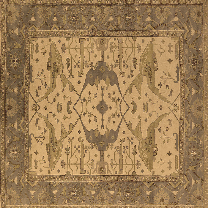 Square Oriental Brown Industrial Rug, urb1632brn