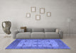 Machine Washable Oriental Blue Industrial Rug in a Living Room, wshurb1632blu