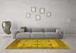 Machine Washable Oriental Yellow Industrial Rug in a Living Room, wshurb1632yw