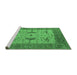 Sideview of Machine Washable Oriental Emerald Green Industrial Area Rugs, wshurb1632emgrn