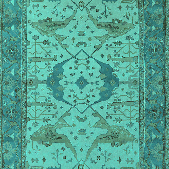 Machine Washable Oriental Turquoise Industrial Area Rugs, wshurb1632turq