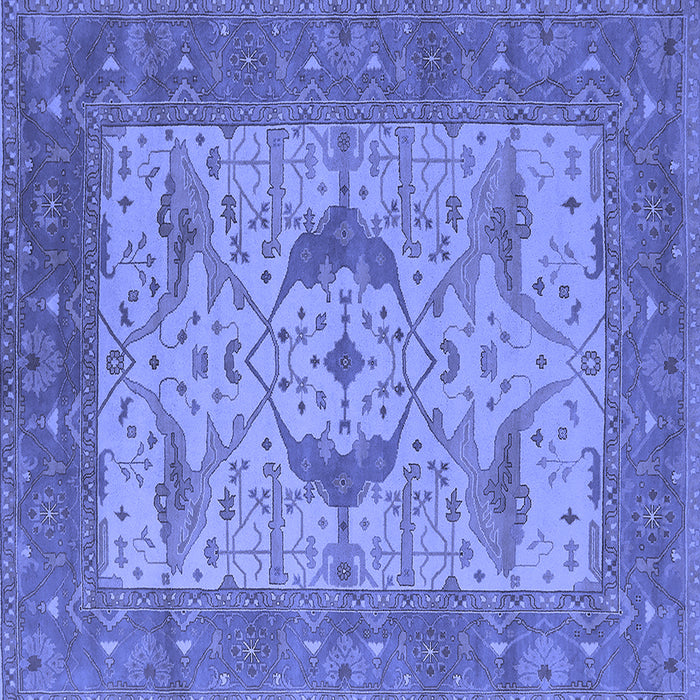 Square Machine Washable Oriental Blue Industrial Rug, wshurb1632blu