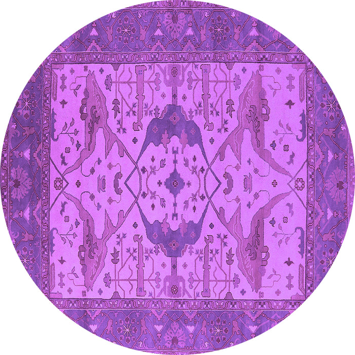 Round Oriental Purple Industrial Rug, urb1632pur