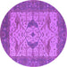 Round Oriental Purple Industrial Rug, urb1632pur