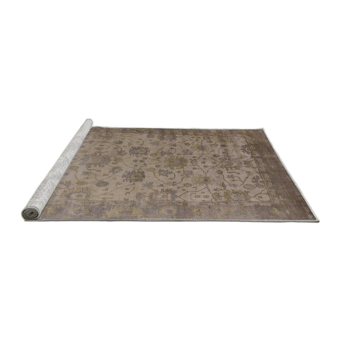 Sideview of Machine Washable Industrial Modern Brown Rug, wshurb1633