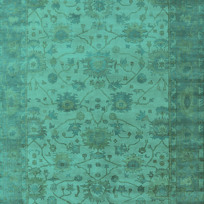 Machine Washable Oriental Turquoise Industrial Area Rugs, wshurb1633turq