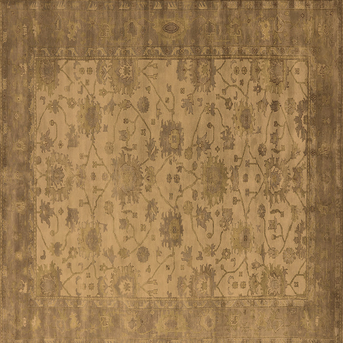 Square Oriental Brown Industrial Rug, urb1633brn