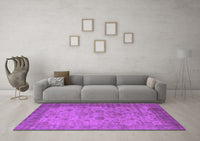 Machine Washable Oriental Purple Industrial Rug, wshurb1633pur