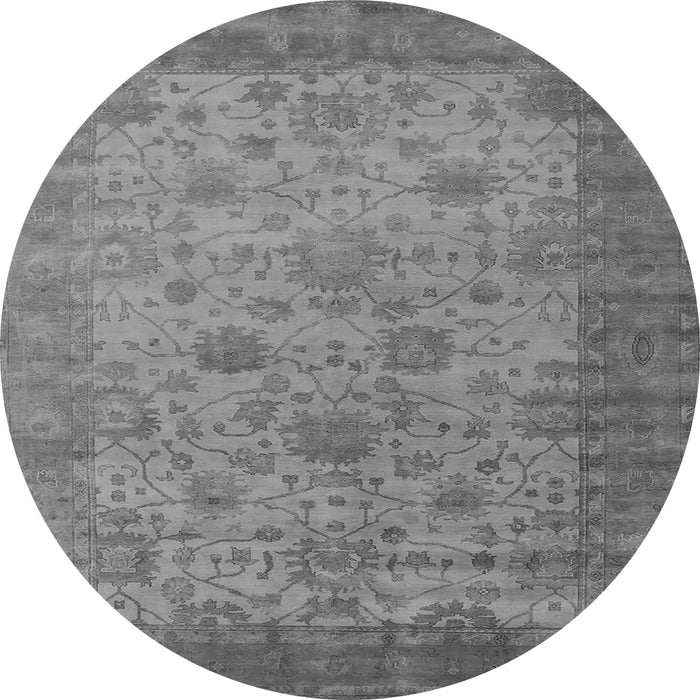 Round Oriental Gray Industrial Rug, urb1633gry