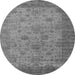 Round Oriental Gray Industrial Rug, urb1633gry