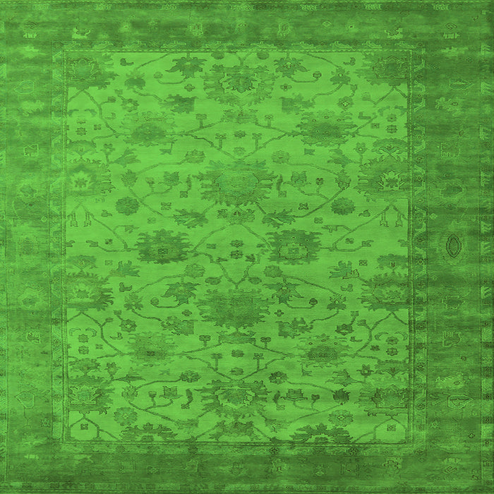 Square Oriental Green Industrial Rug, urb1633grn