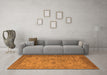 Machine Washable Oriental Orange Industrial Area Rugs in a Living Room, wshurb1633org