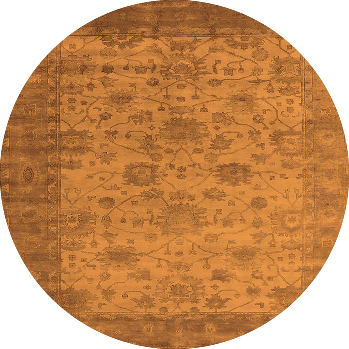 Round Oriental Orange Industrial Rug, urb1633org
