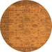 Round Oriental Orange Industrial Rug, urb1633org