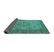 Sideview of Oriental Turquoise Industrial Rug, urb1633turq