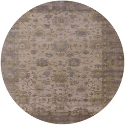 Round Mid-Century Modern Brown Oriental Rug, urb1633